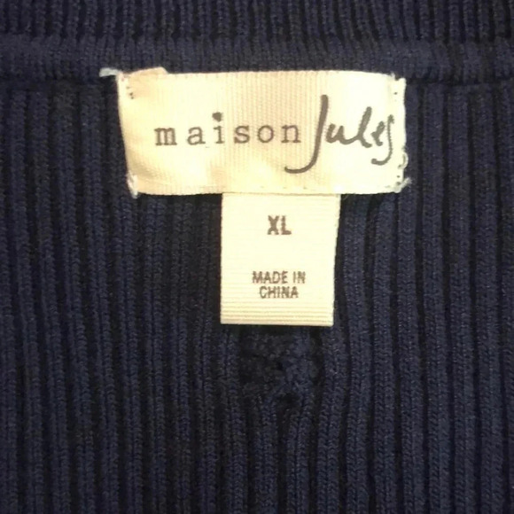 MAISON JULES Women's Ribbed V-Neck Cardigan - Picture 3 of 6